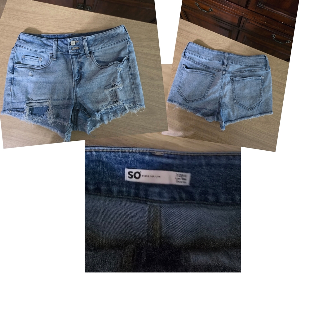 SO Blue Distressed Jean Shorts